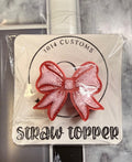 Pink Bow Straw Topper - 10mm Tumbler Accessory