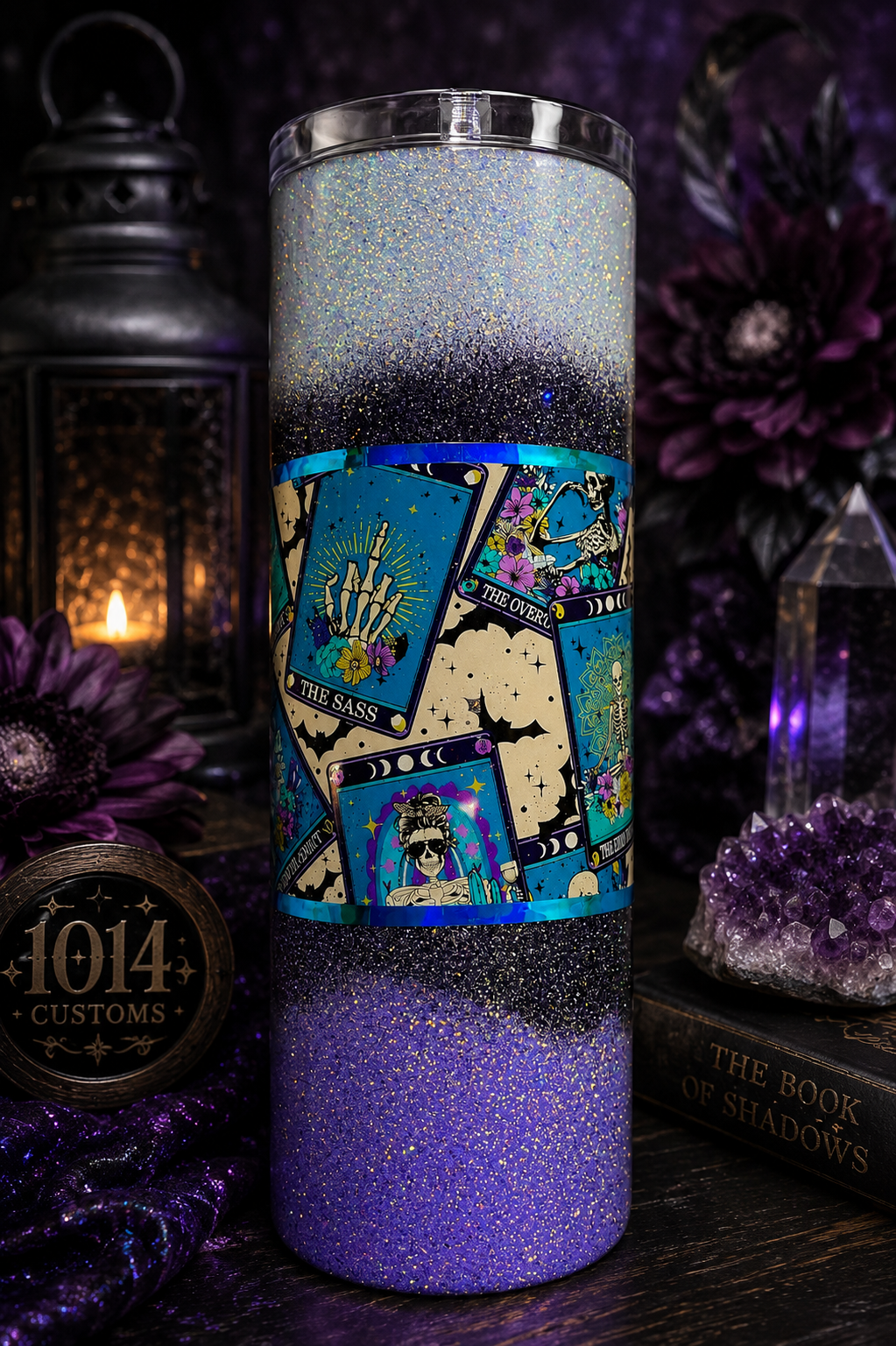 Mystical Tarot Card Glitter 30oz Tumbler