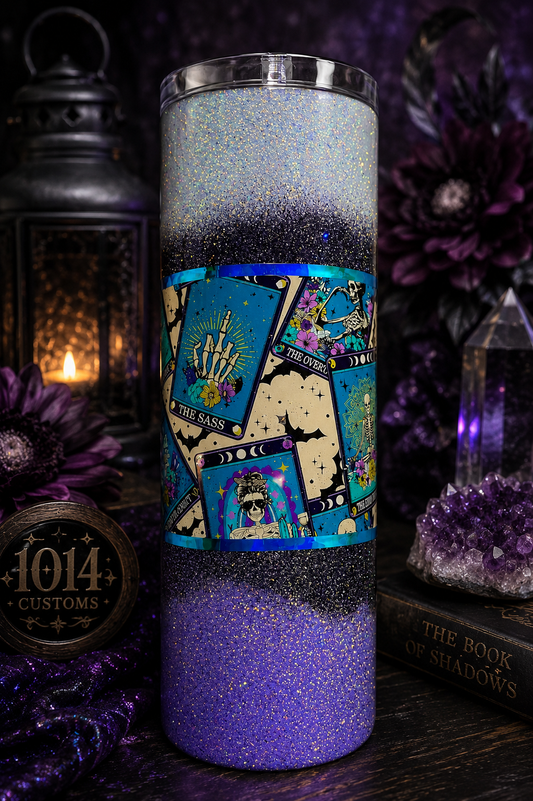 Mystical Tarot Card Glitter 30oz Tumbler