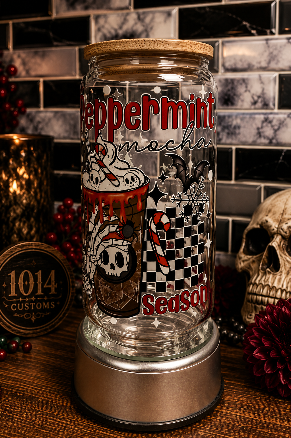 Peppermint Mocha Season Glass 16oz