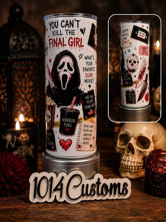 Final Girl Horror Tumbler – 20oz Skinny Stainless Steel