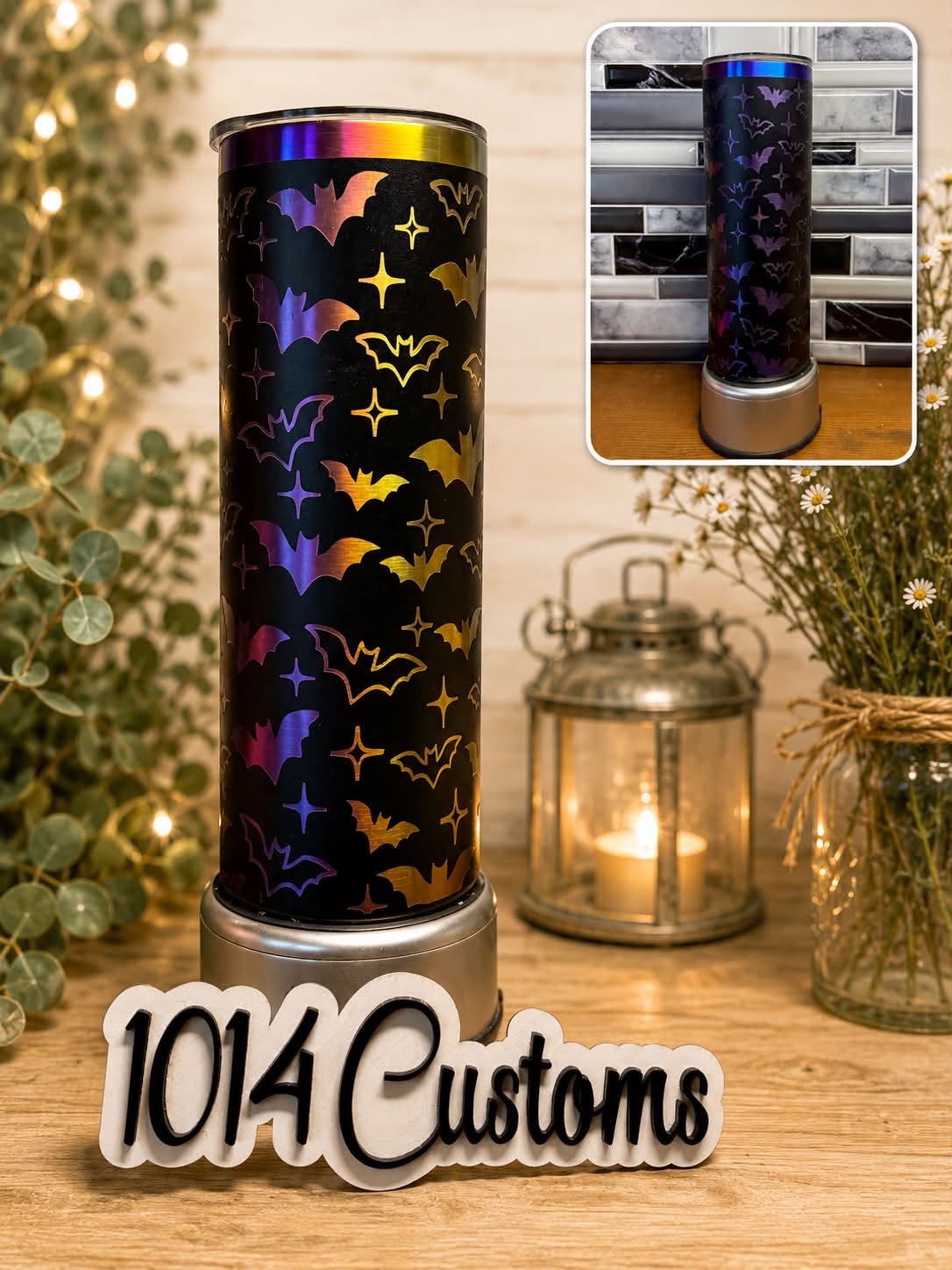 Rainbow Laser Engraved Stainless Steel Tumbler