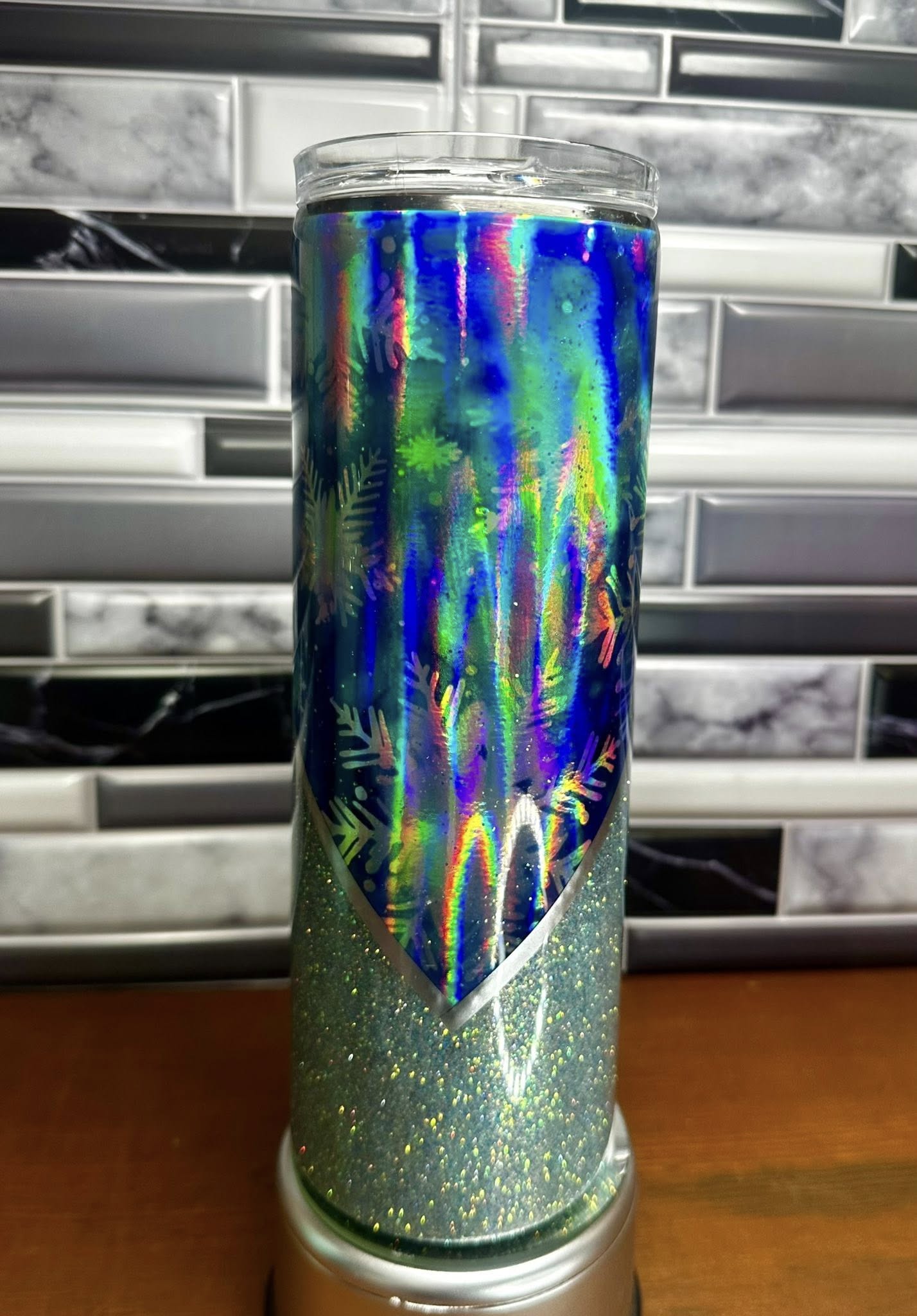 Holographic Snowflake Winter Tumbler 20oz