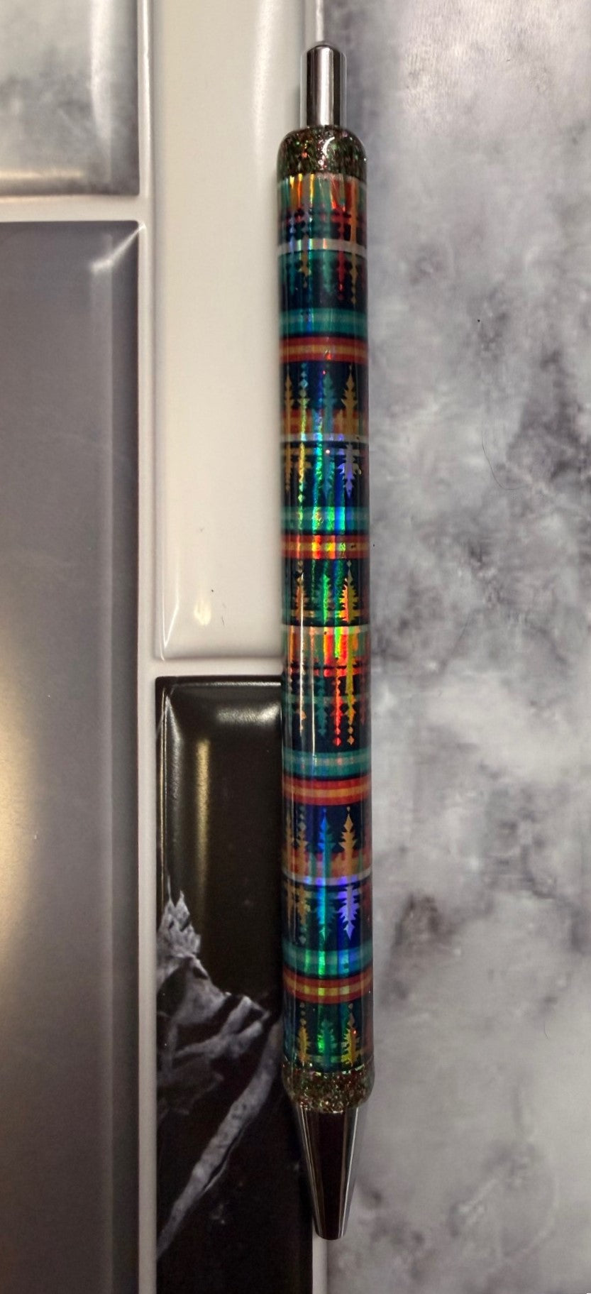 Holographic Christmas Tree Pen