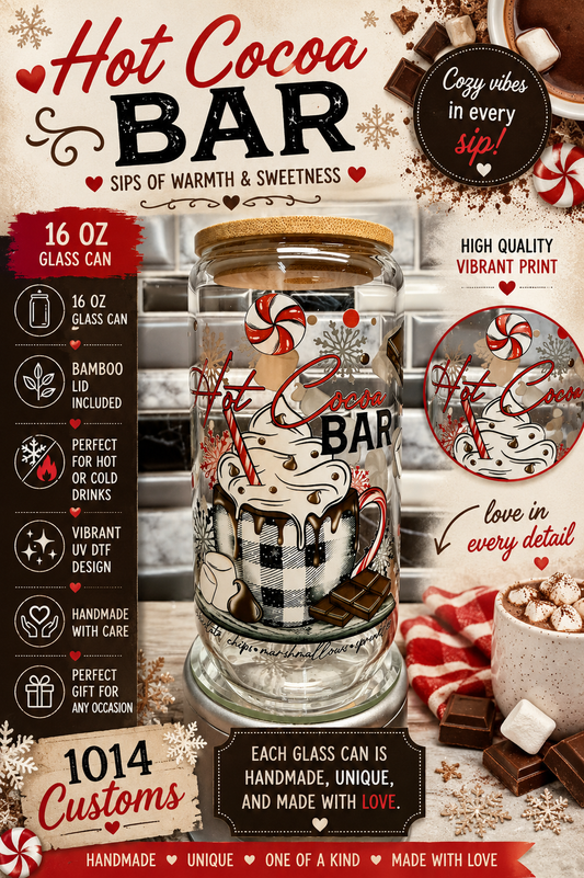 Hot Cocoa Bar Glass 16 oz