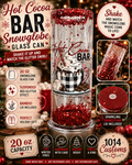 Hot Cocoa Bar Glass Tumbler - Red Glitter Accent