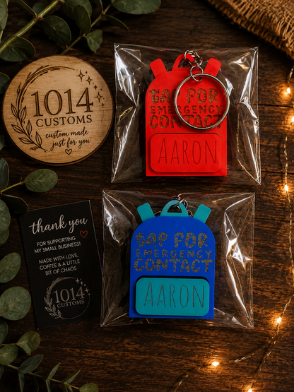 Personalized Emergency Contact Keychain