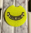 Neon Yellow Crime Scene Car Coaster