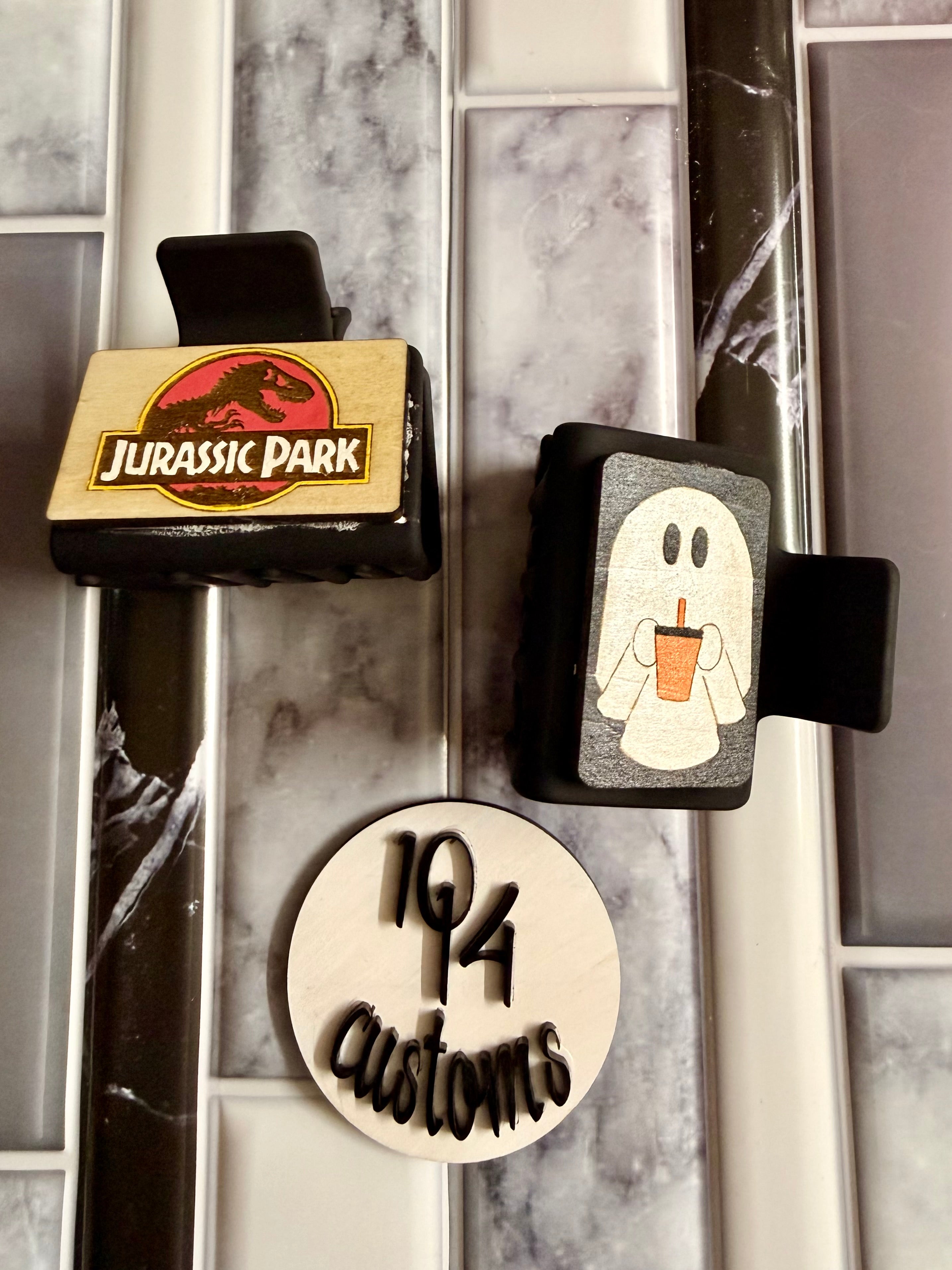 Custom Laser Engraved Hair Clips - 2"