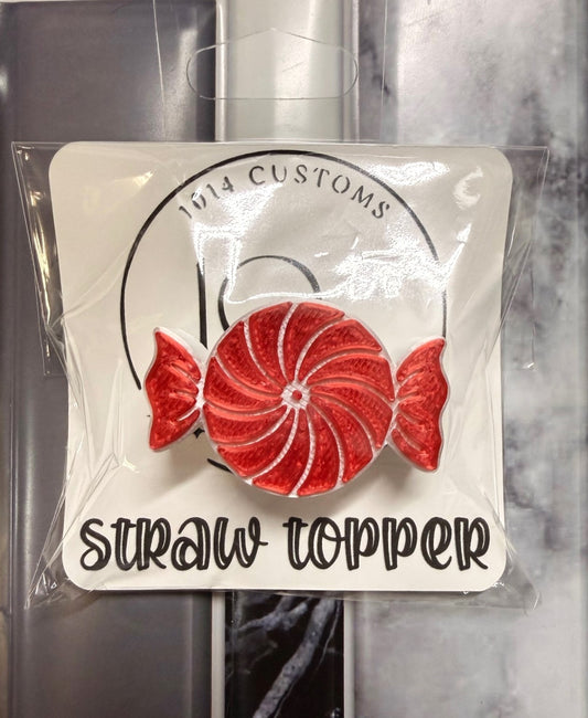 Peppermint Candy Straw Topper - 10mm