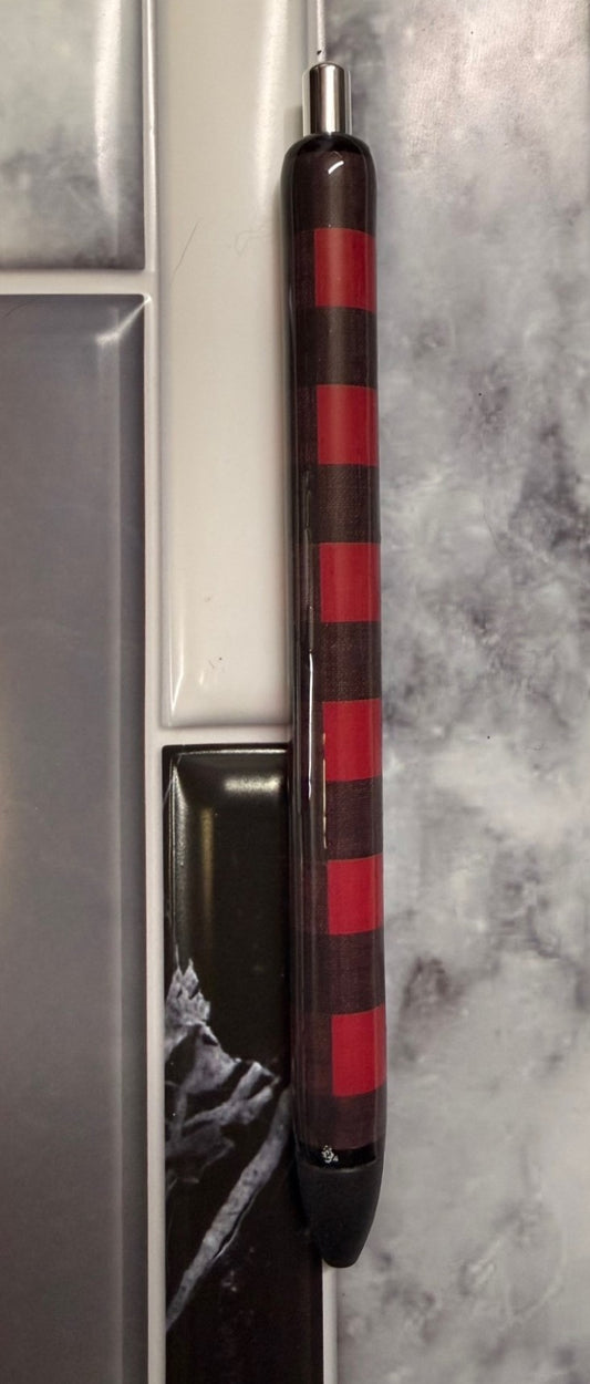 Red Plaid Gel Pen