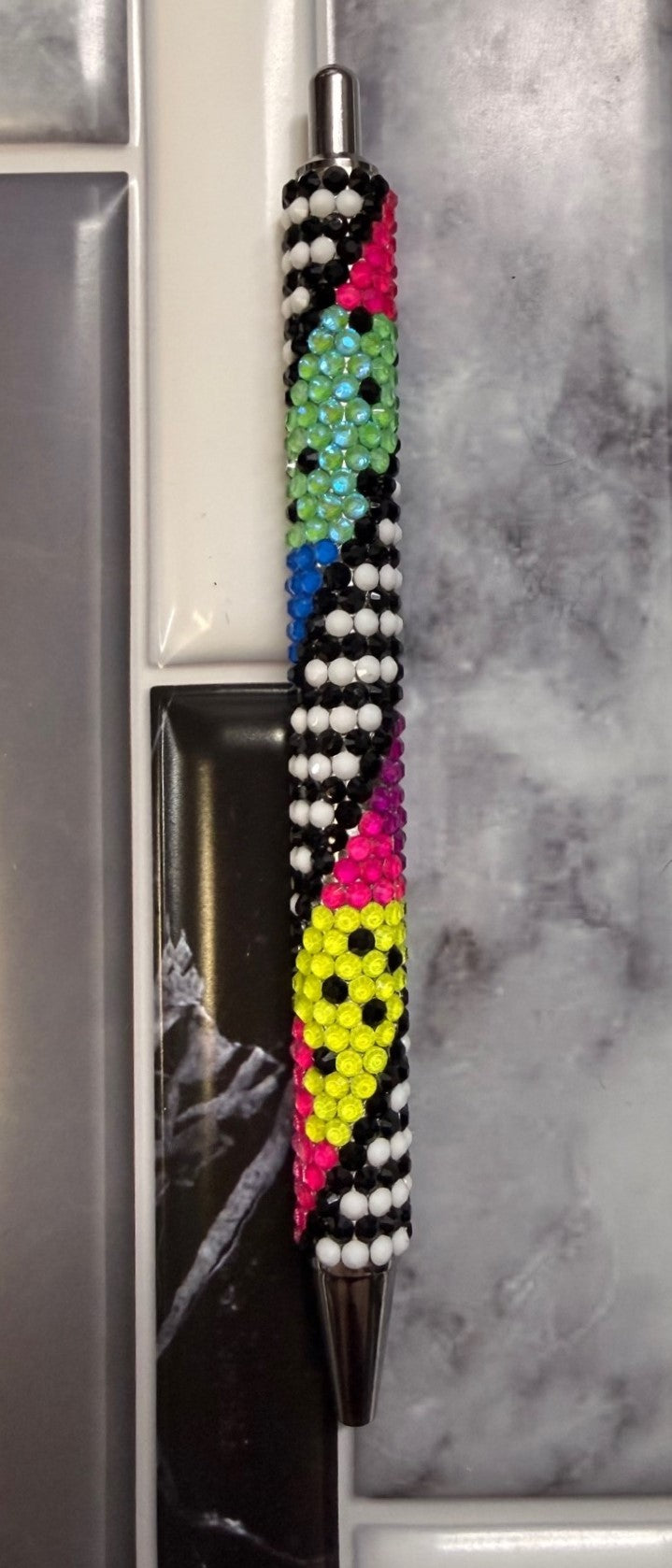 Patchwork & Stripes Rhinestone Pen