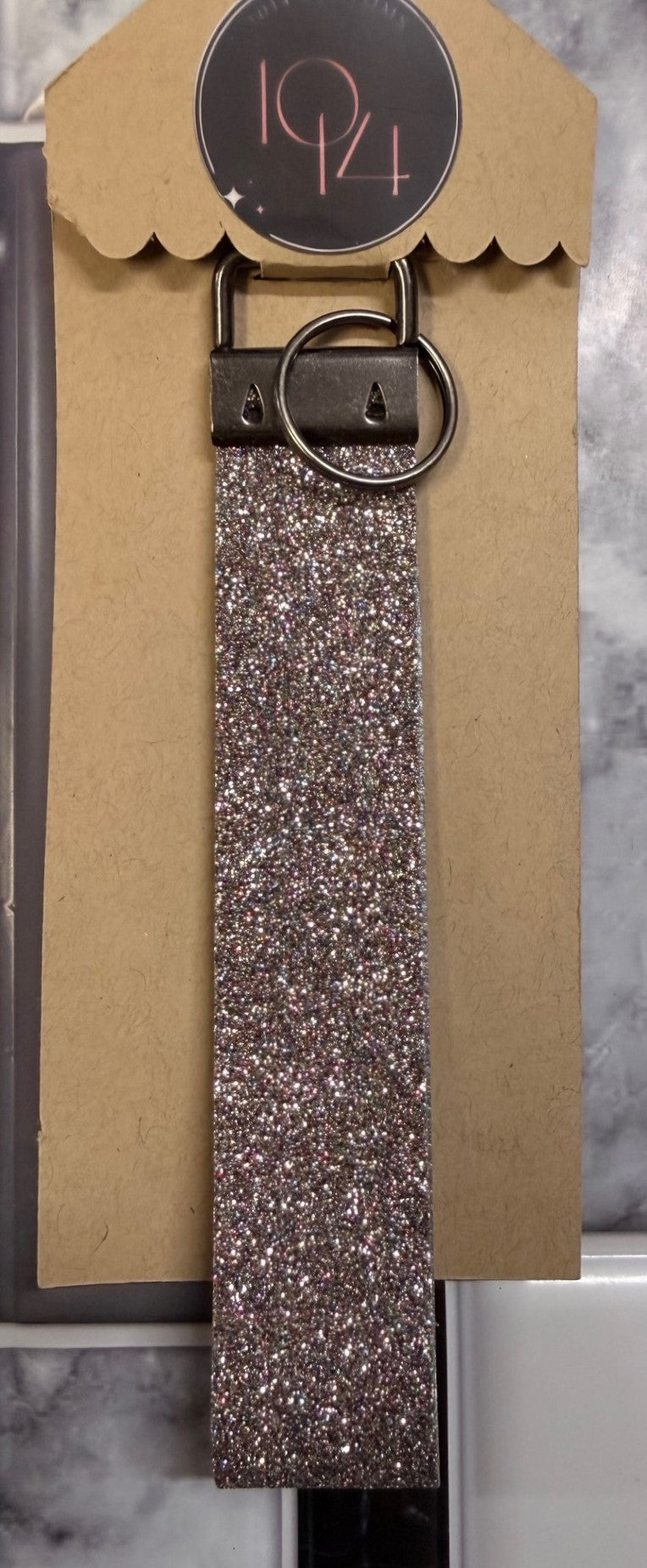 Silver Glitter Keychain - Sparkle Wristlet