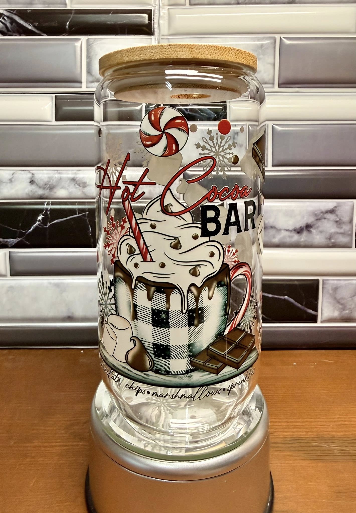 Hot Cocoa Bar Glass 16 oz