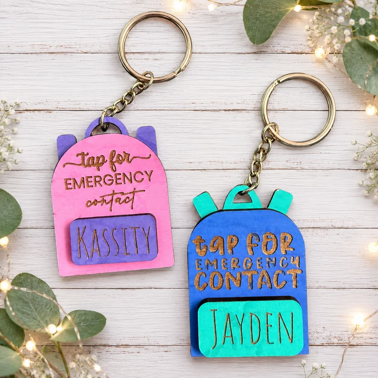 Personalized Emergency Contact Keychain