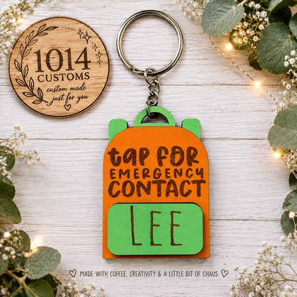 Personalized Emergency Contact Keychain